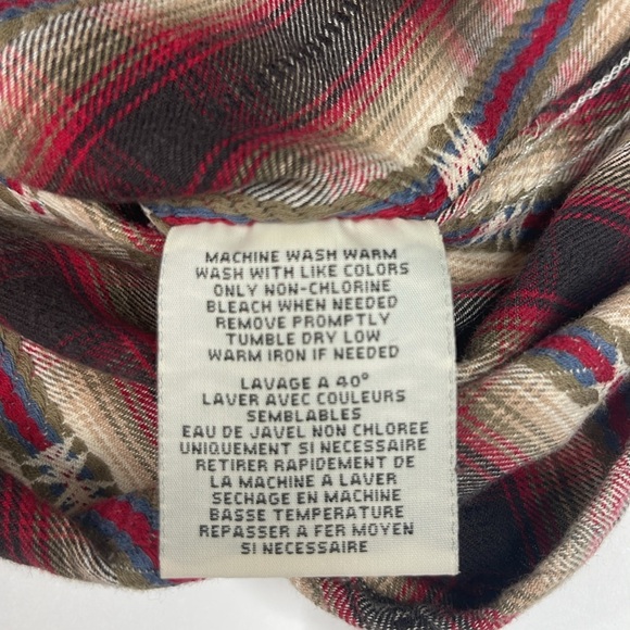 Ralph Lauren Denim & Supply Tan Red Western Plaid Flannel Buttondown Size XS - Picture 8 of 9